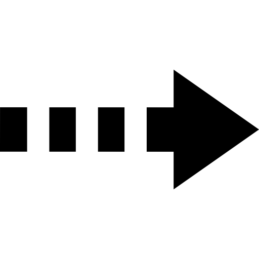 Right arrow of broken line - Free arrows icons