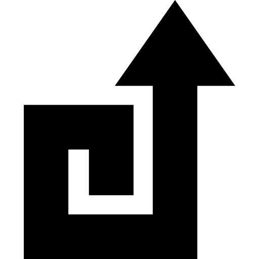 espiral de flecha recta hacia arriba en sentido antihorario icono gratis