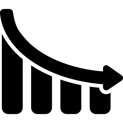 gráfico de barras descendentes de estadísticas financieras icono gratis