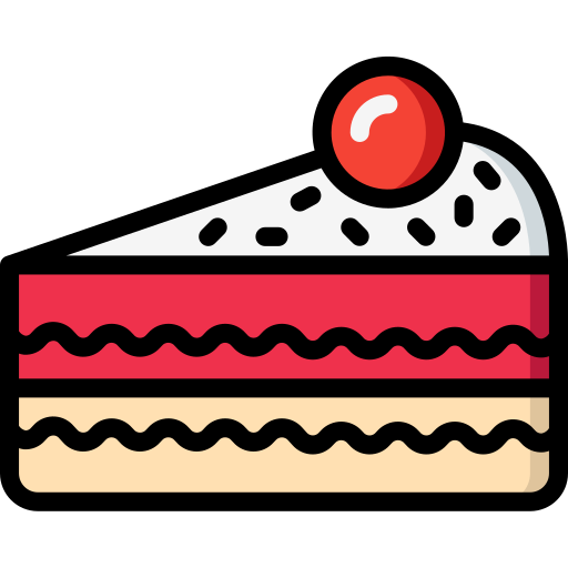 Icon birthday cake slice with burning candle Vector Image