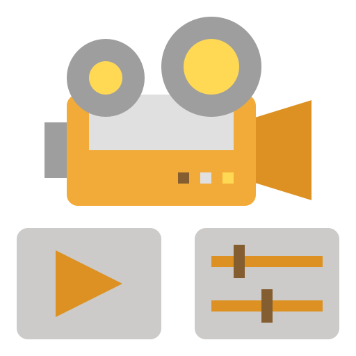 edición de video icono gratis