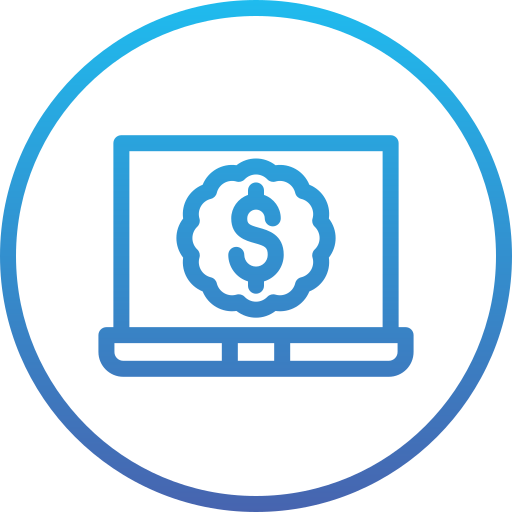 argent en ligne Icône gratuit