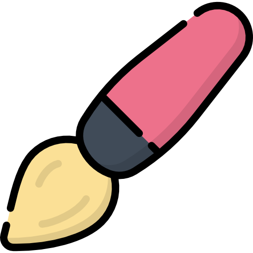 Paint brush Kawaii Lineal color icon