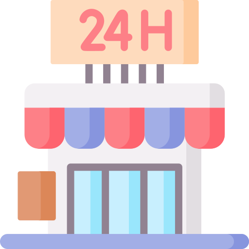 24 hours - Free commerce icons