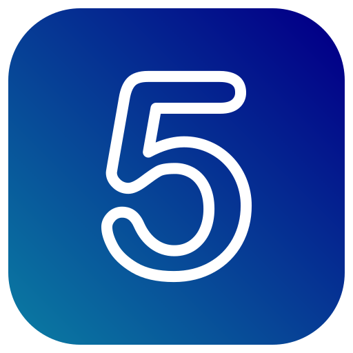 número 5 icono gratis