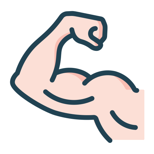 Muscle Icon - Download in Colored Outline Style