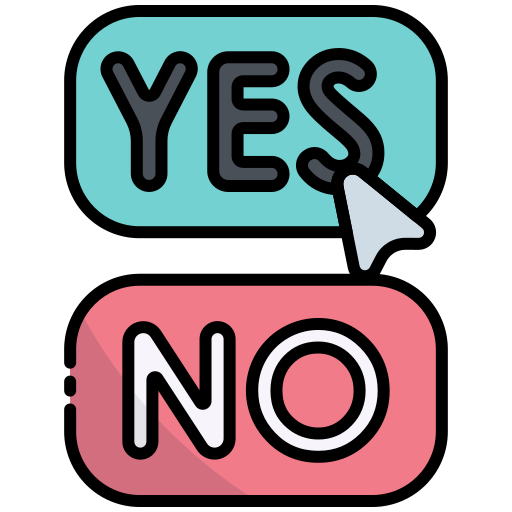 Yes or no click color icon Royalty Free Vector Image