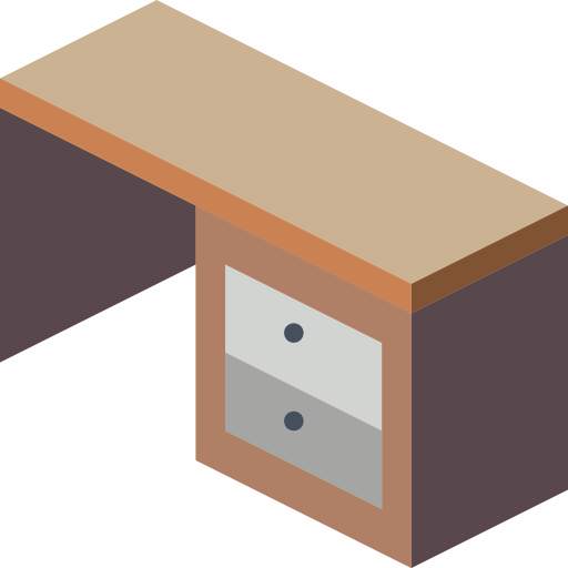 Desk Isometric Miscellany Flat icon