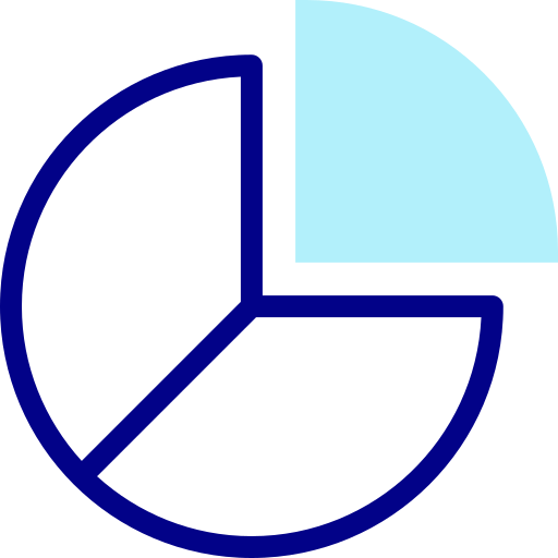 Pie chart Detailed Mixed Lineal color icon