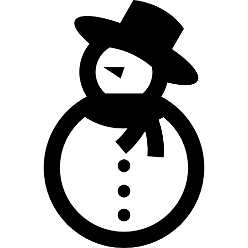 muñeco de nieve con bufanda y sombrero icono gratis