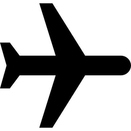 zwart vliegtuig Google Material Design Monochrome icoon