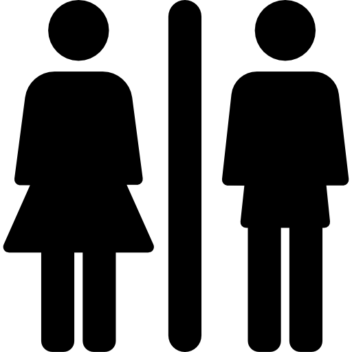 Icono de Señal de baños con mujer y hombre