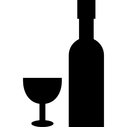 botella y vaso icono gratis