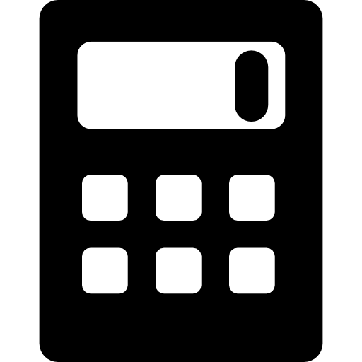 Calculator with six buttons free icon