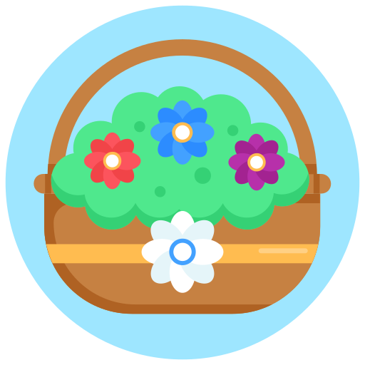 canasta de flores icono gratis