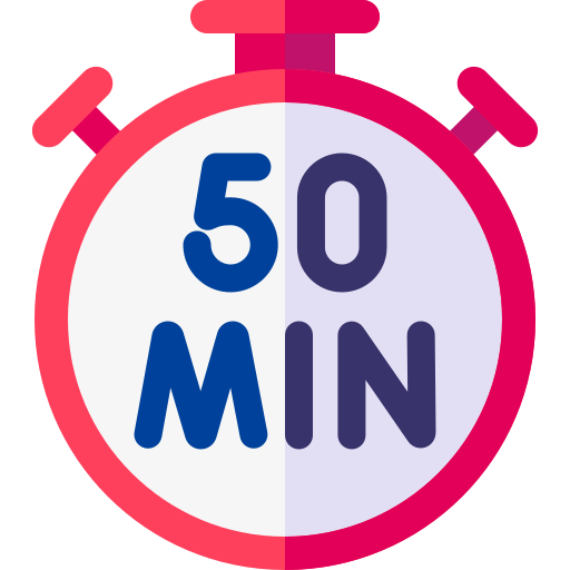 50 minutes - Free time and date icons