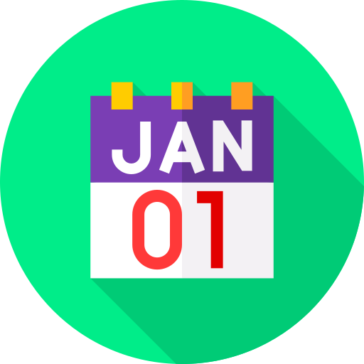 January Flat Circular Flat icon