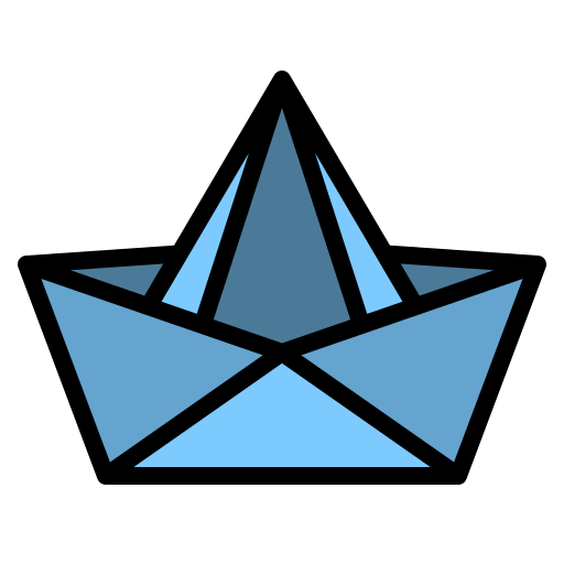 Paper boat Generic Outline Color icon