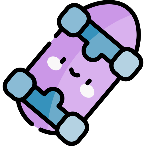 Skate Kawaii Lineal color icon