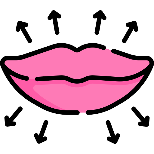 aumento de labios icono gratis