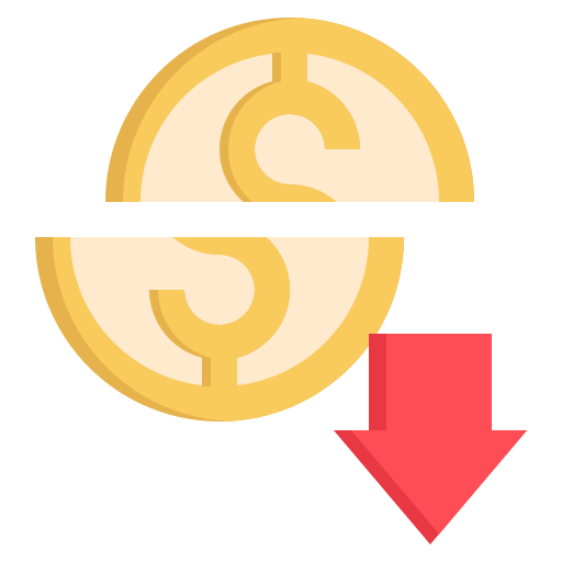 Reduce cost free icon