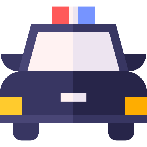 Police car Basic Straight Flat icon