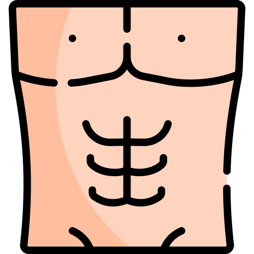 Abdominals Kawaii Lineal color icon