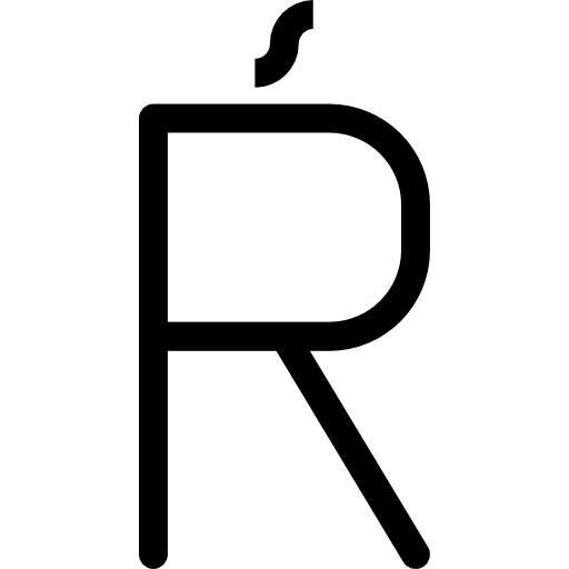 letra r grátis ícone