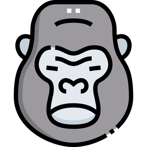 Gorilla Detailed Straight Lineal color icon