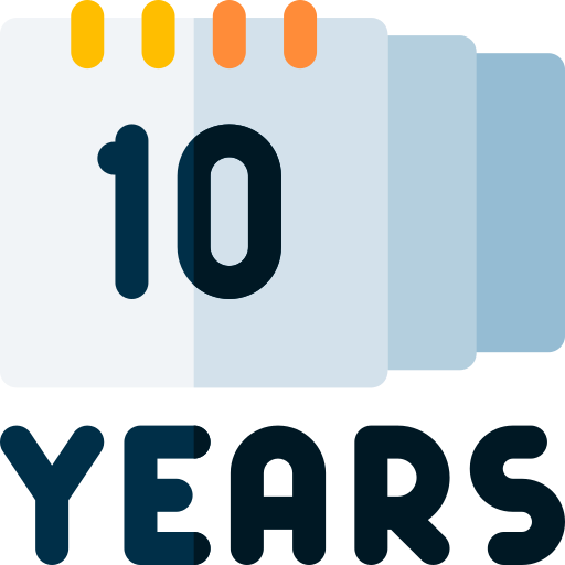 10 années Icône gratuit