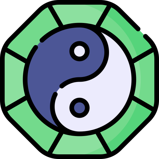 Yin yang Kawaii Lineal color icon