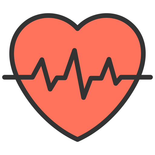 Heart beat Generic Outline Color icon