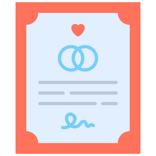 Marriage Certificate Generic Flat Icon 2045
