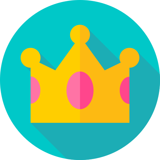 Crown Flat Circular Flat Icon