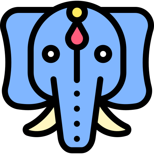 Icono De Elefante Detailed Rounded Lineal Color