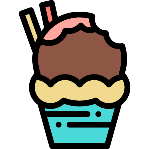 Cupcake Detailed Rounded Lineal color icon