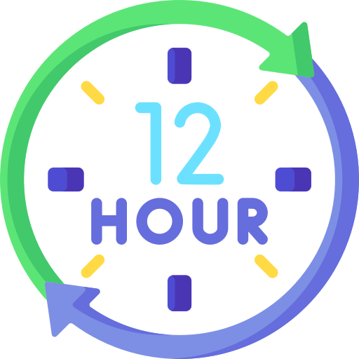12 heures Icône gratuit