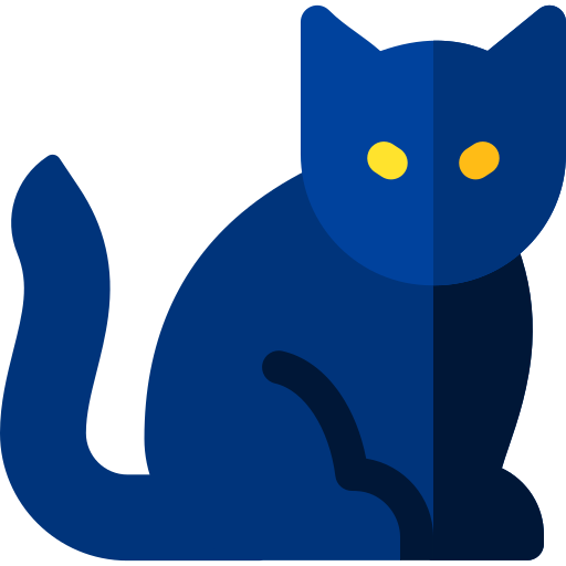 gato negro icono gratis