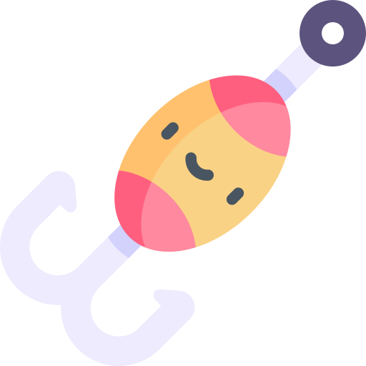 Fishing hook Kawaii Flat icon