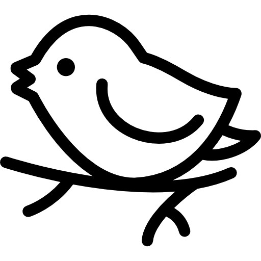 pájaro en rama icono gratis