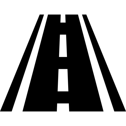 Road with broken line free icon
