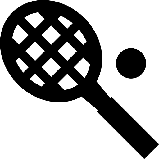 Tennis racket and ball free icon Tennis racket and ball free icon