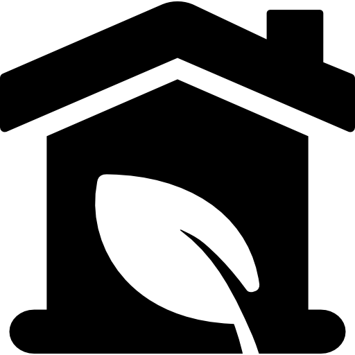 House with tree leaf icon