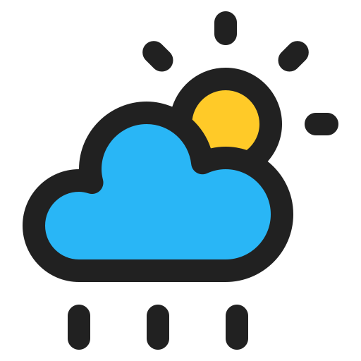 Rain Generic Outline Color icon