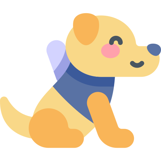 Icono De Perro Guía Kawaii Flat