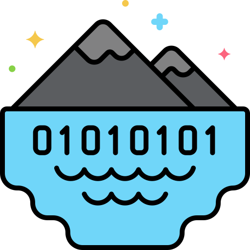 Data lake Flaticons Lineal Color icon