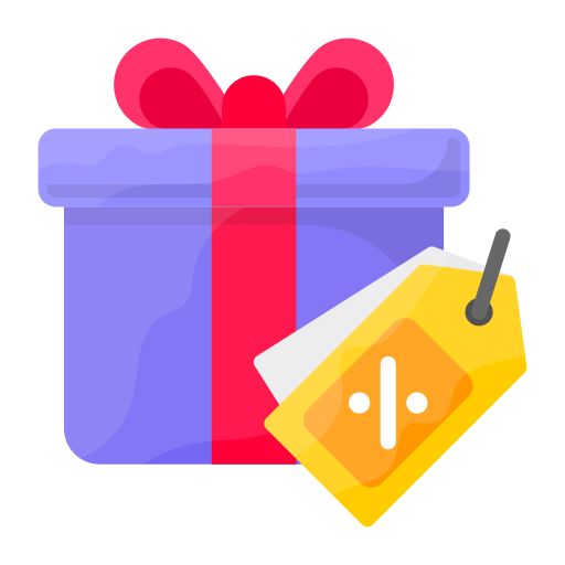 descuento de regalo icono gratis