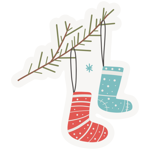 calcetín de navidad gratis sticker