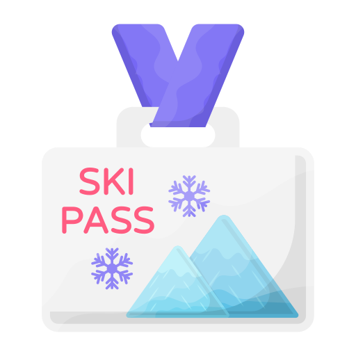 Ski Pass Generic Flat Icon 