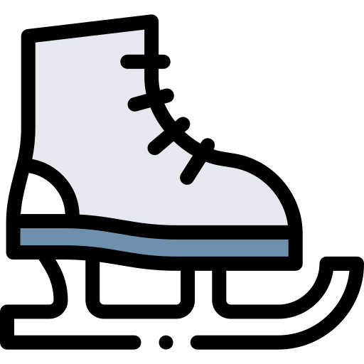 Ice skating Detailed Rounded Lineal color icon